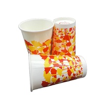 Gobelets jetables en papier pour boissons froides avec couvercle en PS pour jus et autres boissons
