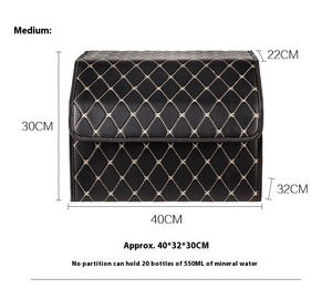 Hiện Đại Bền Vững Da Thêu Có Thể Gập Lại Hình Chữ Nhật Lưu Trữ Hộp 125L Công Suất 10Kg Tải Xe Tổ Chức Thân Cây Thẻ Từ - Product Image 5