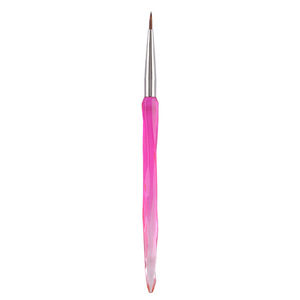 Pinceau à ongles en plastique violet cristal avec manche, plat, rond, ovale, pour gel, ombrage, liner, bordure française, pinceau de peinture - Product Image 5