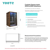 Sauna infrarouge en cèdre canadien pour 2 personnes YEETE - Cabine chauffante en graphène à faible EMF avec fenêtres en travers pour villa de luxe et hôtel