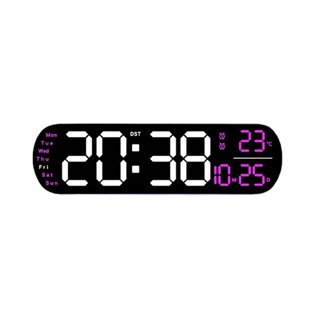 Customizable Large Screen LED Digital Alarm Clock Multifunctional Creative New Wall Clock Living Room Cross-Border Decorative
