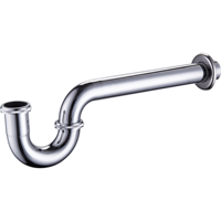 Siphon en P en acier inoxydable chromé durable pour lavabo de salle de bain, accessoires de plomberie pour la maison