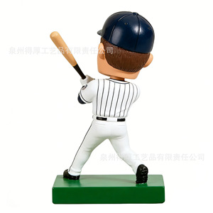 Custom Baseball Player <b>Bobblehead</b> Doll Ivory White Synthetic Resin Collectible Souvenir Desktop Decoration - Product Image 3