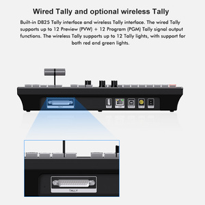 KT-KD50B Atem bảng điều khiển với <span class=keywords><strong>LCD</strong></span>-12pgm + 12pvw Tally Kết quả đầu ra, bitfocus đồng hành tương thích hợp kim nhôm cho nhà thờ - Product Image 6