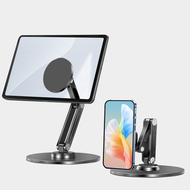 Office Study Desktop Tablet Stand, Magnetic 360° Rotating Adjustable Holder