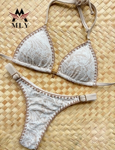 New Rush <strong>Blue</strong> Crochet Marker Swimwear Beachwear Luxury Halter Triangle <strong>Bikini</strong> <strong>Sets</strong> for Women - Product Image 5