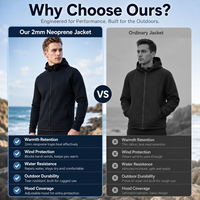 Veste à capuche en néoprène 2 mm prête à être expédiée, coupe-vent, thermique, pour le surf