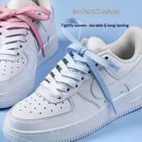Lacets plats colorés dégradés pour baskets décontractées Air Force One, lacets de 0,8 cm de largeur