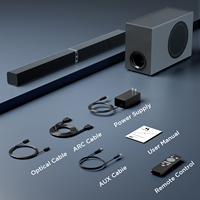Soundbar 120W BT 5.3 ARC/Opt/AUX dengan 3 Mode Equalizer, Soundbar 2-in-1 Lepas Pasang untuk TV/PC/Gaming/Proyektor