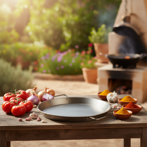 Poêle à paella valencienne argentée de 24 cm - Product Image 2