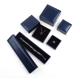 Wholesale Leatherette Paper Embossed Custom Logo Luxury Blue Rectangle Jewelry Box Buckle Closure YaNeng YSJB020 Valentine's Day - Product Image 3