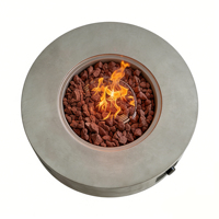 Brasero rectangulaire d'extérieur au gaz naturel avec 50 000 BTU, en matériau MGO écologique et billes de verre, idéal pour le camping et les fêtes
