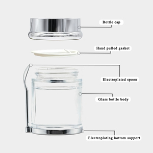 Luxury Eco Friendly Recyclable Custom 30g 50g 80g Gold Clear Cosmetic <b>Glass</b> <b>Jar</b> Packaging for Face & Eye Cream - Product Image 5