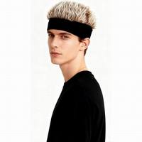 Chapeau à visière personnalisé avec logo pour hommes, chapeau fantaisie à cheveux pointus, bonnet rigolo avec perruque pour hommes