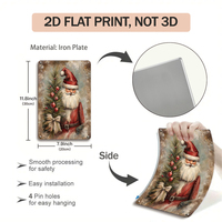 Juego de Letreros Metálicos con Temática Navideña, Decoración Retro de Pared con Santa Claus y Ciervos para el Hogar en Navidad
