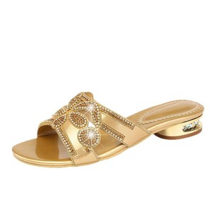 Nuevas <span class=keywords><strong>Sandalias</strong></span> de Tacón <span class=keywords><strong>Bajo</strong></span> con Pedrería de Lujo 2026 para <span class=keywords><strong>Mujer</strong></span>, Tipo Mule, Deslizables, Punta Abierta, Antideslizantes, para Fiesta, Playa, Vestir - Product Image 5