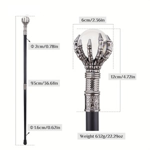 Bloodshot Eyes <span class=keywords><strong>Eyeball</strong></span> Steampunk canne à pied fête mode élégant bâton de marche décoratif Cospaly canne à pied croisé 93cm - Product Image 2
