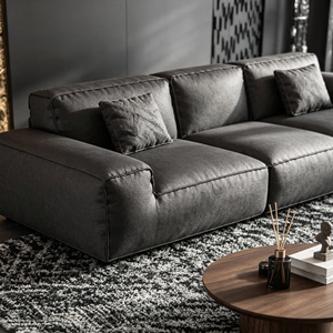Sofá Moderno Minimalista de Tela de Tres Plazas con Respaldo Acolchado, Brazos Acolchados y Patas de Madera, Mueble Tapizado para Sala de Estar - Product Image 3