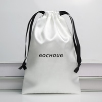 Sacs de Rangement en Soie de Luxe avec Logo Personnalisé, Réutilisables, pour Sacs à Main, Chaussures, Bottes, en Satin à Cordon de Serrage - Vente en Gros
