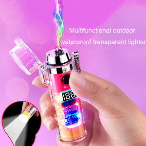 ไฟแช็คไฟฟ้าชนิด C แบบชาร์จไฟได้ไฟแช็คกลางแจ้งโปร่งใสกันน้ำ - Product Image 2