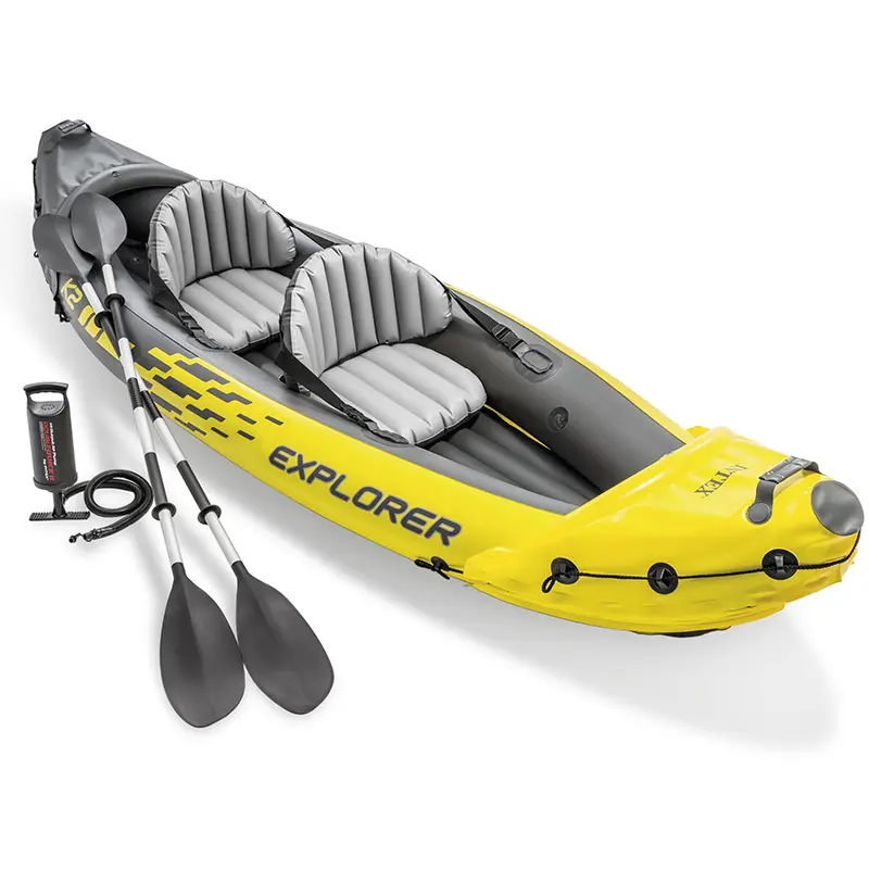 INTEX 68307 K2 Kayak Aufblasbares Ruderboot-Set Profession elles Ruderboot im Freien Kanu Bringen Sie Paddel für Sportspiel boot mit