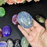 Pierres de palmier en cristal Kindfull, matériaux mixtes, pierres de guérison, quartz sculpté à la main, pierre de poche pour collection