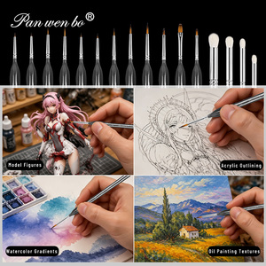 Lot de 16 pinceaux miniatures fins pour peinture, pinceaux micro-détail pour peinture à l'acrylique, <span class=keywords><strong>aquarelle</strong></span>, peinture par numéros, figurines et modèles - Product Image 6