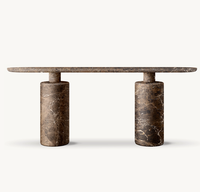 Meubles de salon modernes de luxe en pierre naturelle table console en travertin