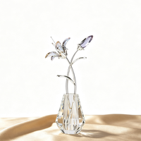 Direkt vom Hersteller: Airose Vintage Umweltfreundliche Geschnitzte Kristall-Lilienfigur, Mehrfarbig UV-Bedruckte Blumenvase als Ornament