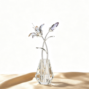 Figurine de fleur de lys en cristal, multicolore, directement de l'usine, ornement de vase à fleurs en cristal, souvenir de mariage, de la Saint-Valentin, pour la maison - Product Image 6