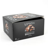 Boîte en carton noire avec impression de la marque Silver Font pour 8 brownies protéinés faibles en glucides, emballage cadeau