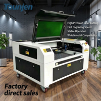 Máquina de grabado corte láser de CO2 Tounjen 7050 con refrigeración por agua control Ruida para acrílico madera papel piedra