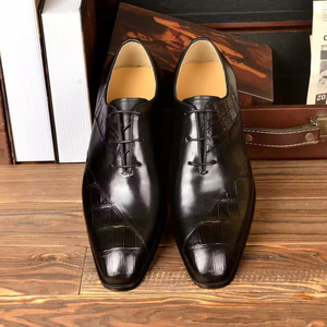 Zapatos Oxford de cuero genuino con cordones, estilo británico de alta gama, formales para negocios, con punta en pico, hechos a mano, para novio. - Product Image 2