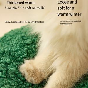 Lit pour animaux de compagnie en forme de triangle de Noël de luxe, maison pour chat et chien, pliable, écologique, sac de couchage pour animaux de compagnie pour l'hiver - Product Image 2