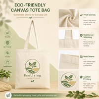 Sacs fourre-tout en coton personnalisés avec logo, nouveau design, motif de dessin animé écologique, poignée longue en corde, cadeaux souvenirs pour fêtes