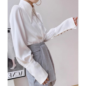 Elegante camicetta in raso <span class=keywords><strong>camicia</strong></span> da donna primavera/autunno a manica lunga con <span class=keywords><strong>collo</strong></span> a punta Premium - Product Image 4