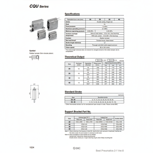 SMC Pneumatics Piezas neumáticas de cilindro de compacto - Product Image 1