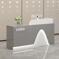 Mostrador de Recepción Personalizado Más Vendido de 2025, Mostrador de Salón de Belleza, Mesa de Recepción Pequeña, Mostrador de Recepción Circular para Salón de Uñas
