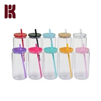 Gobelet en plastique résistant aux hautes températures de 16 oz, gobelet à paille moderne et coloré, gobelet portable pour les fêtes, idéal pour le bureau