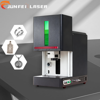 Machine de marquage laser à fibre entièrement fermée JUNFEI 20W 30W 50W, graveur laser de bureau pour métal, plastique, bijoux, certifiée CE FDA