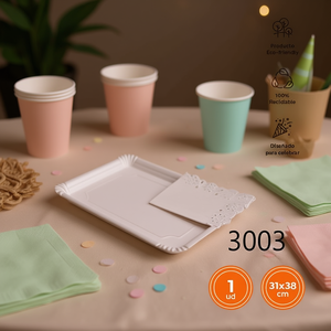 Disposable Paper Tray 31x38 Cm Eco Friendly Recyclable Party Supply - Product Image 2