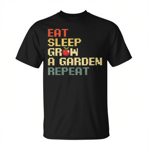 T-shirt da gamer: Mangia, dormi, coltiva un giardino, ripeti - Product Image 2