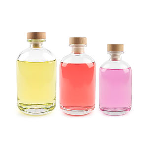 Bouteille transparente en verre avec couvercle en liège, vin de fruits, de <span class=keywords><strong>raspberry</strong></span>, vinaigre, 250ml, 350ml, 500ml - Product Image 1