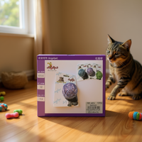 Jouets pour chats en laine, boules interactives anti-ennui avec pompons mignons à couper, pour stimuler le mouvement