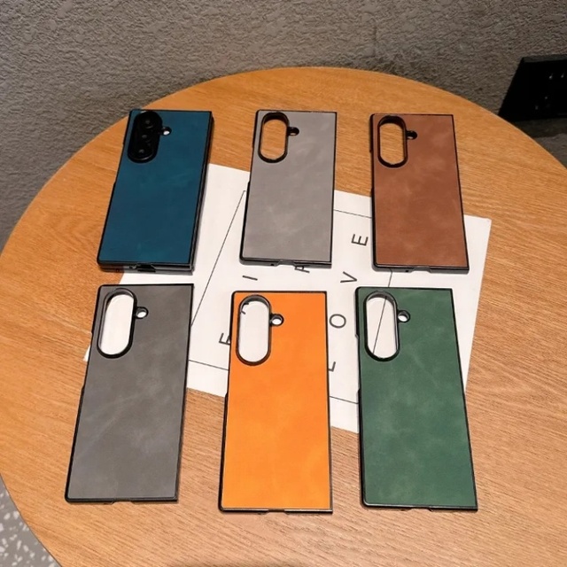 C0058 PU Leather Luxury Shockproof Folding Mobile Phone Case for Samsung Galaxy Z Fold 8 7 6 5 4 3 Back Cover