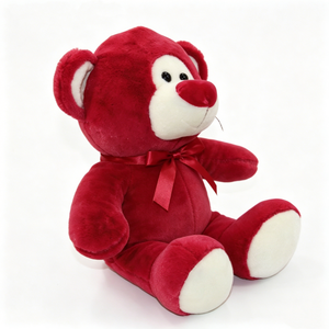 Ours en peluche rouge et blanc personnalisé, ours en peluche rembourré, ours en peluche rouge, jouet en peluche doux, ours en peluche classique - Product Image 3