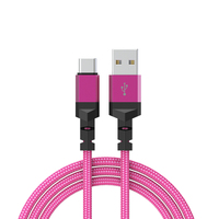 Grosir kabel USB tipe-c 1M/2M dengan konduktor tembaga murni & jaket kepang nilon untuk komputer iPhone Android pengisian cepat