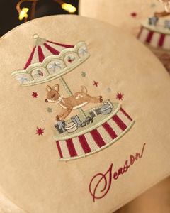 Cổ Điển Vòng Da Lộn Nến Jar Bao Bì Sang Trọng Vàng Xử Lý Thẻ Quà Tặng Hiển Thị Trường Hợp Giáng Sinh Thêu Quà Tặng Đính Hộp Đồ Trang Sức - Product Image 5