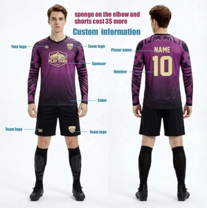 Ensemble de maillot et pantalon rembourrés pour gardiens de but, tenue de football personnalisée sublimée, uniforme de football pour enfants - Product Image 4