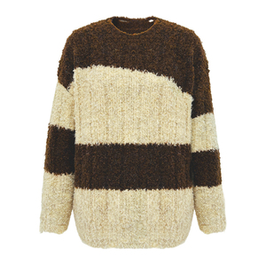 YIYU Pull-over de mode noir et blanc à col rond pour <span class=keywords><strong>femme</strong></span>, manches longues, confortable et chaud, vente en gros - Product Image 1